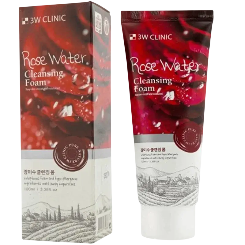 3W Clinic Rose Water Cleansing Foam Facewash 100ml
