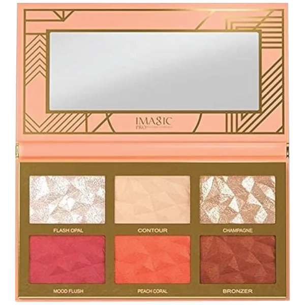 IMAGIC Professional Makeup Pallete of 6 Colors - HIGHLIGHT,BLUSH & CONTOUR PALETTE